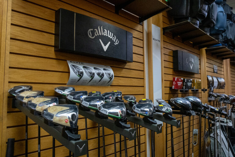 Row of clubs in Pro shop